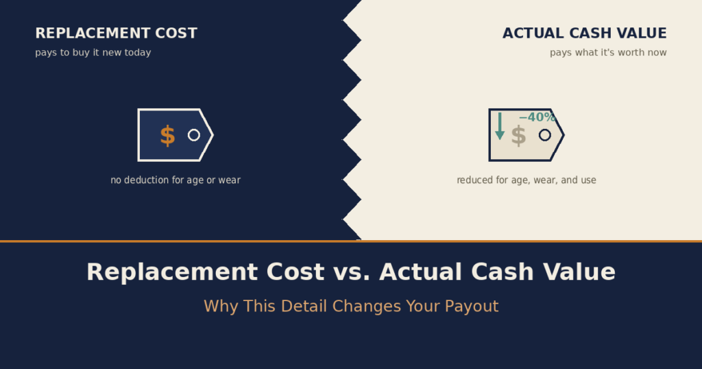 Replacement Cost vs. Actual Cash Value: Why This Detail Changes Your Payout