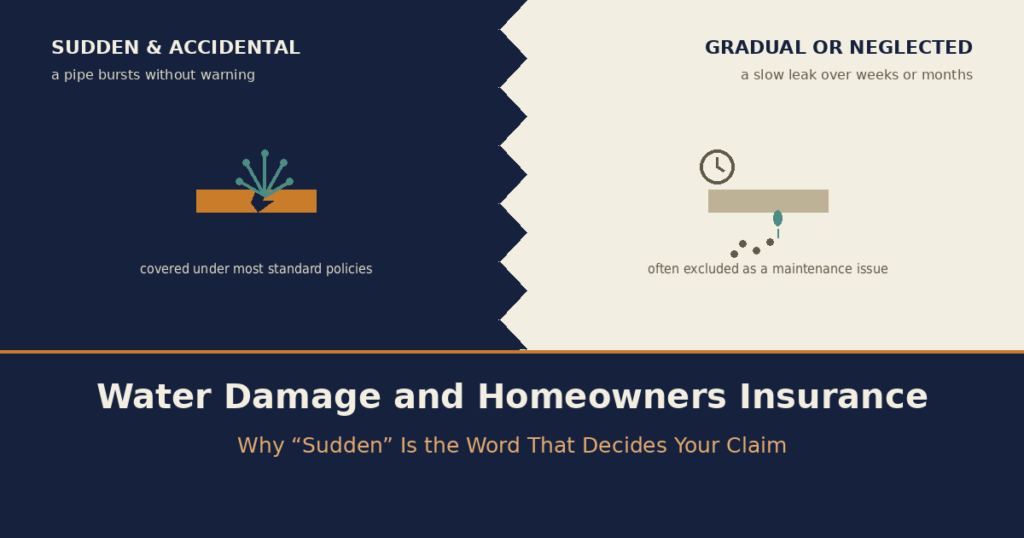Water Damage and Homeowners Insurance: Why “Sudden” Is the Word That Decides Your Claim