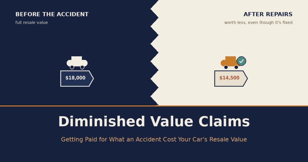 Diminished Value Claims: Getting Paid for What an Accident Cost Your Car’s Resale Value